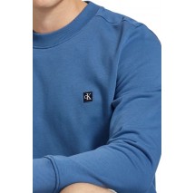 CALVIN KLEIN JEANS CK EMBRO BADGE CREW NECK ΦΟΥΤΕΡ ΜΠΛΟΥΖΑ ΑΝΔΡΙΚΗ BLUE