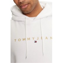 TOMMY JEANS  REG LINEAR GOLD HOOD EXT ΦΟΥΤΕΡ ΑΝΔΡΙΚΟ WHITE