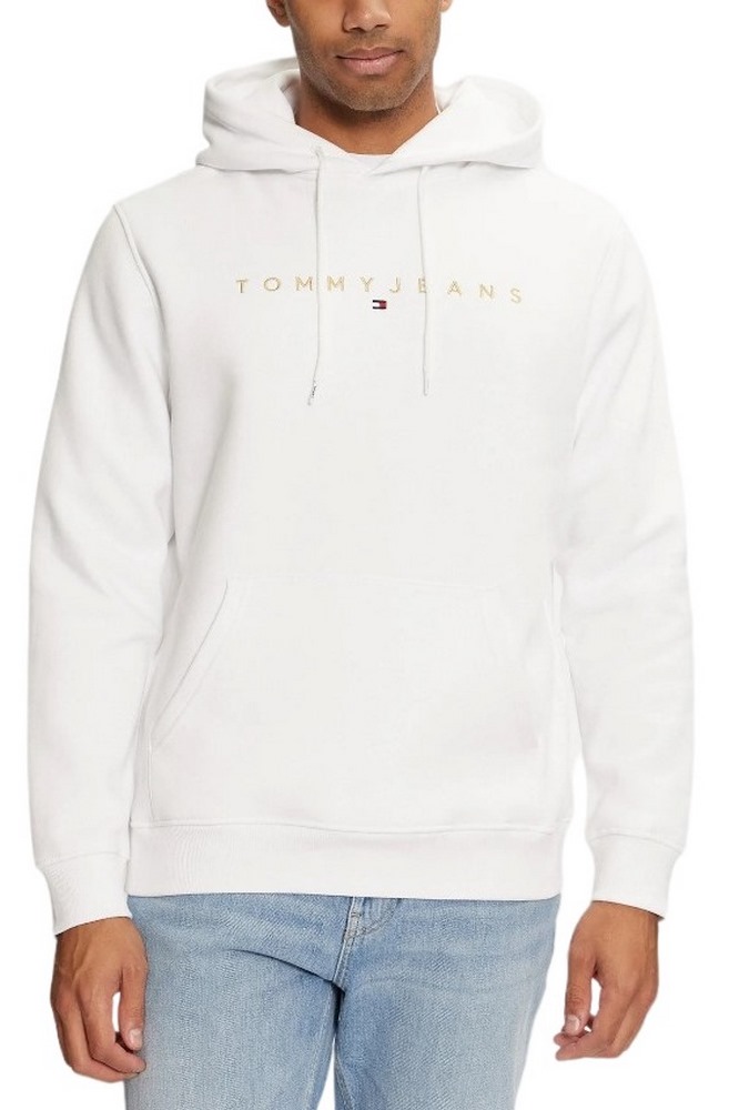 TOMMY JEANS  REG LINEAR GOLD HOOD EXT ΦΟΥΤΕΡ ΑΝΔΡΙΚΟ WHITE