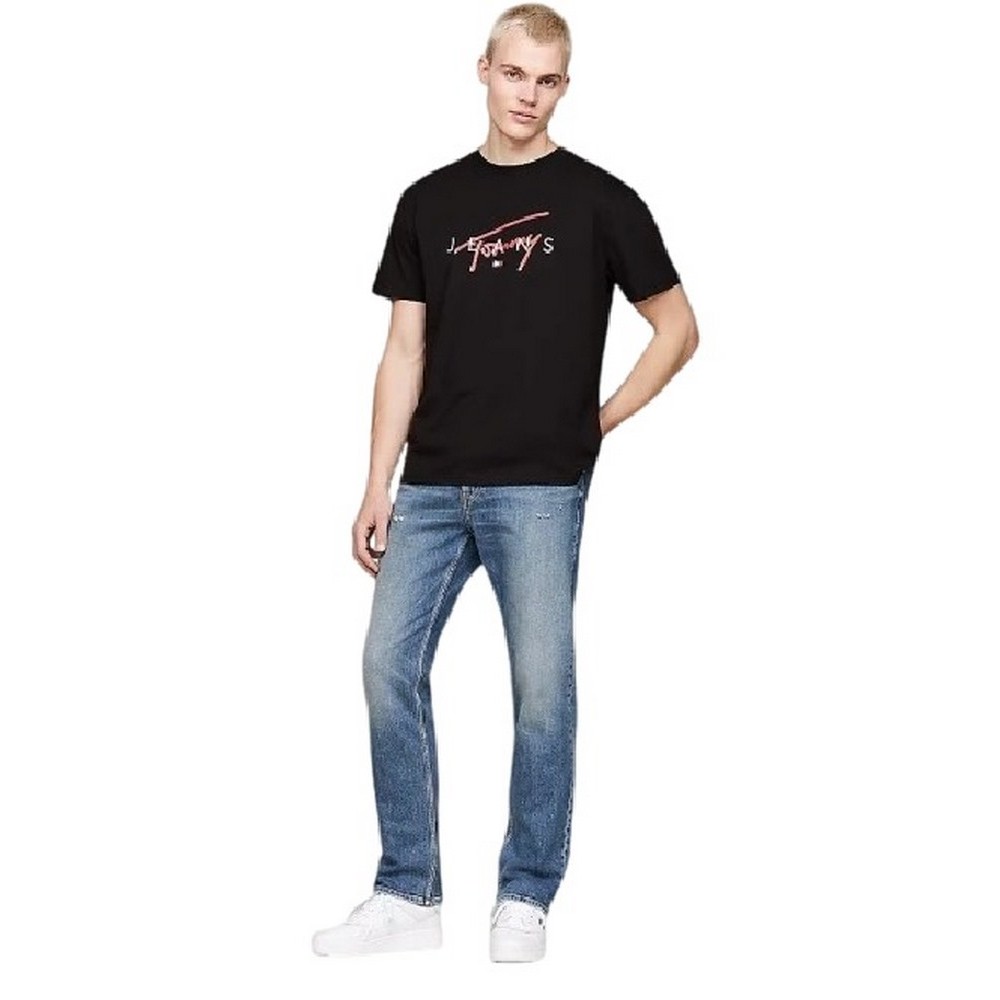 TOMMY HILFIGER REG SIGNATURE TWIST TEE T-SHIRT ΜΠΛΟΥΖΑ ΑΝΔΡΙΚΗ BLACK