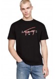 TOMMY HILFIGER REG SIGNATURE TWIST TEE T-SHIRT ΜΠΛΟΥΖΑ ΑΝΔΡΙΚΗ BLACK