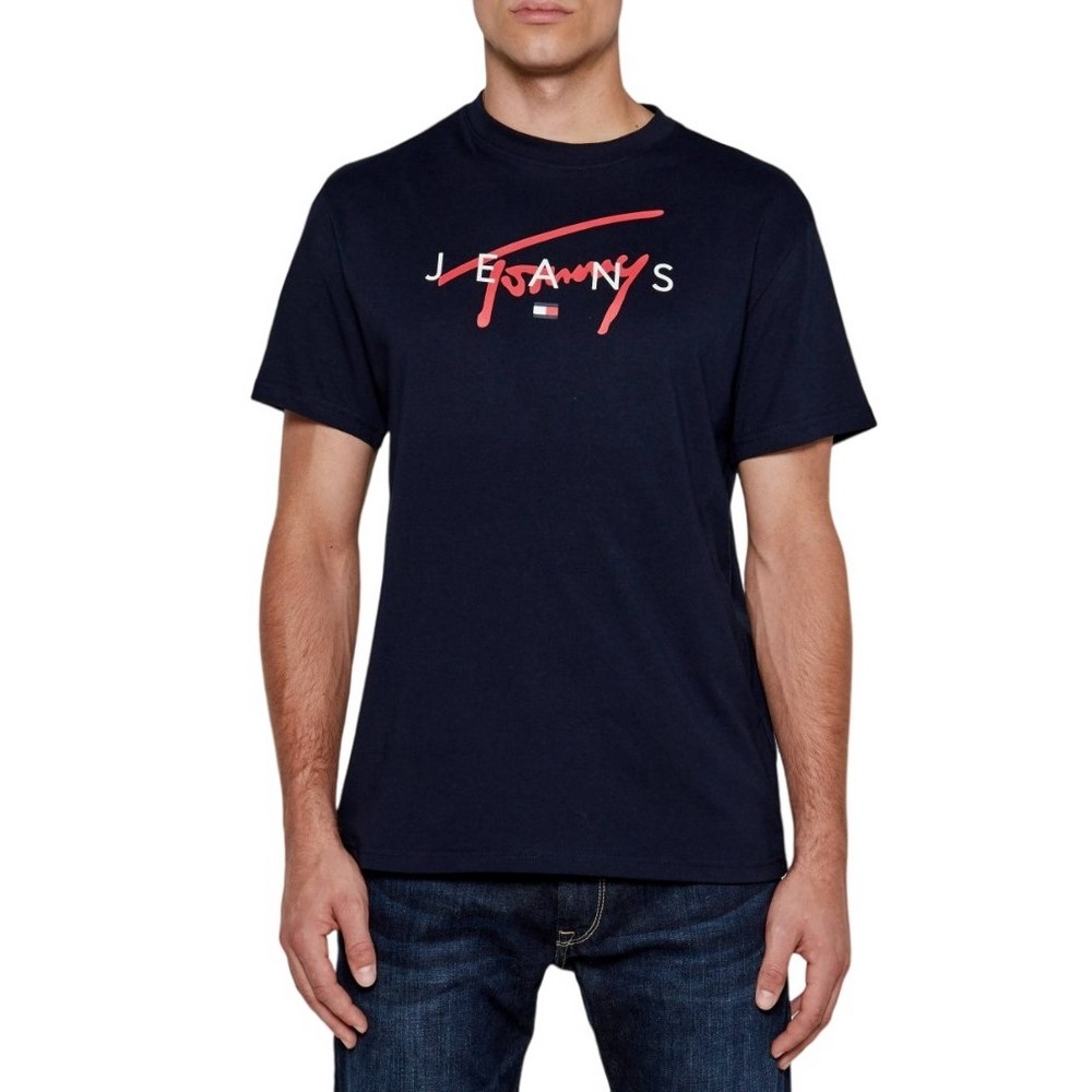 TOMMY HILFIGER REG SIGNATURE TWIST TEE T-SHIRT ΜΠΛΟΥΖΑ ΑΝΔΡΙΚΗ NAVY