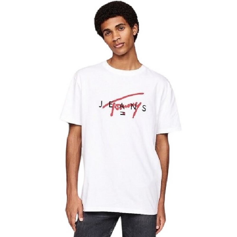 TOMMY HILFIGER REG SIGNATURE TWIST TEE T-SHIRT ΜΠΛΟΥΖΑ ΑΝΔΡΙΚΗ WHITE