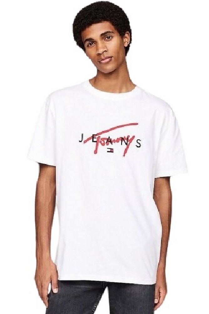 TOMMY HILFIGER REG SIGNATURE TWIST TEE T-SHIRT ΜΠΛΟΥΖΑ ΑΝΔΡΙΚΗ WHITE