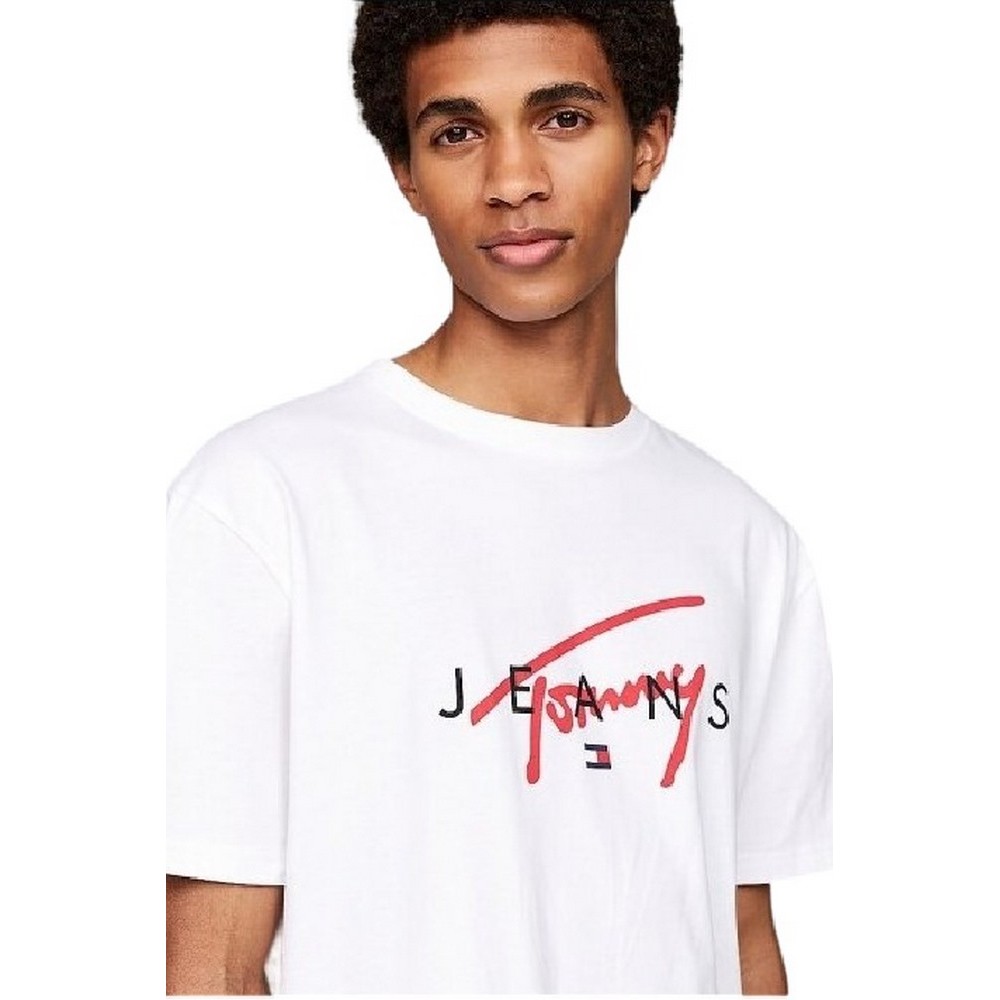 TOMMY HILFIGER REG SIGNATURE TWIST TEE T-SHIRT ΜΠΛΟΥΖΑ ΑΝΔΡΙΚΗ WHITE