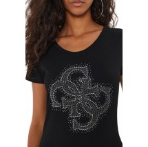 GUESS RN 4G LOGO TEE T-SHIRT ΜΠΛΟΥΖΑ ΓΥΝΑΙΚΕΙΑ BLACK