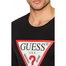 GUESS CN LS ORIGINAL LOGO TEE ΜΠΛΟΥΖΑ ΑΝΔΡΙΚΗ BLACK