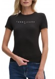 TOMMY JEANS SLIM LINEAR TEE EXT T-SHIRT ΜΠΛΟΥΖΑ ΓΥΝΑΙΚΕΙΑ BLACK