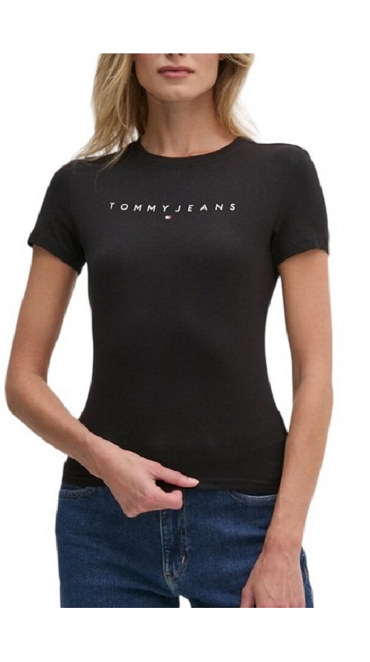 TOMMY JEANS SLIM LINEAR TEE EXT T-SHIRT ΜΠΛΟΥΖΑ ΓΥΝΑΙΚΕΙΑ BLACK