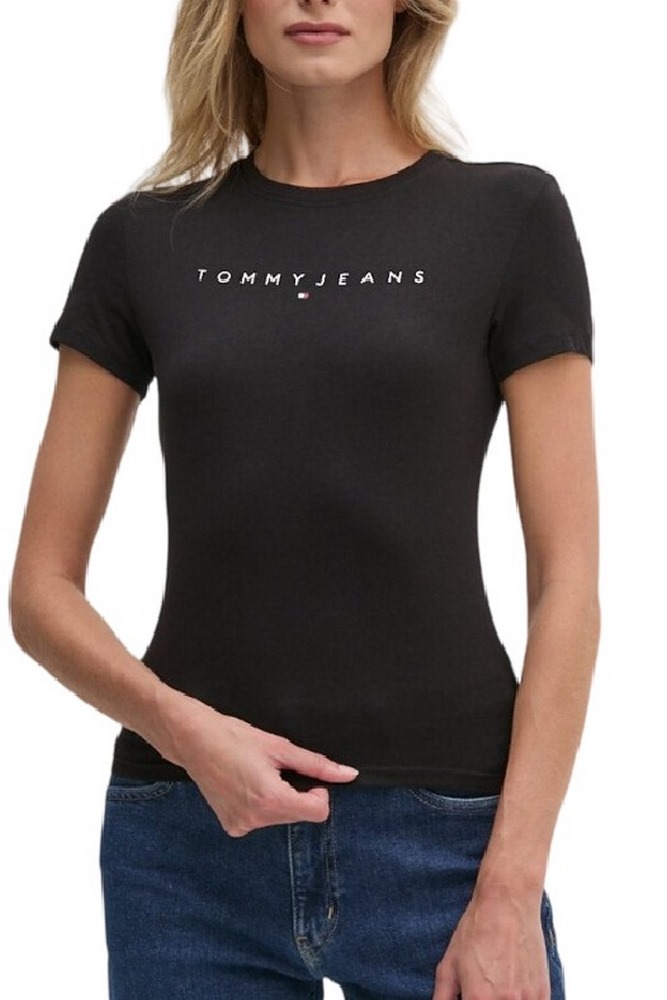 TOMMY JEANS SLIM LINEAR TEE EXT T-SHIRT ΜΠΛΟΥΖΑ ΓΥΝΑΙΚΕΙΑ BLACK