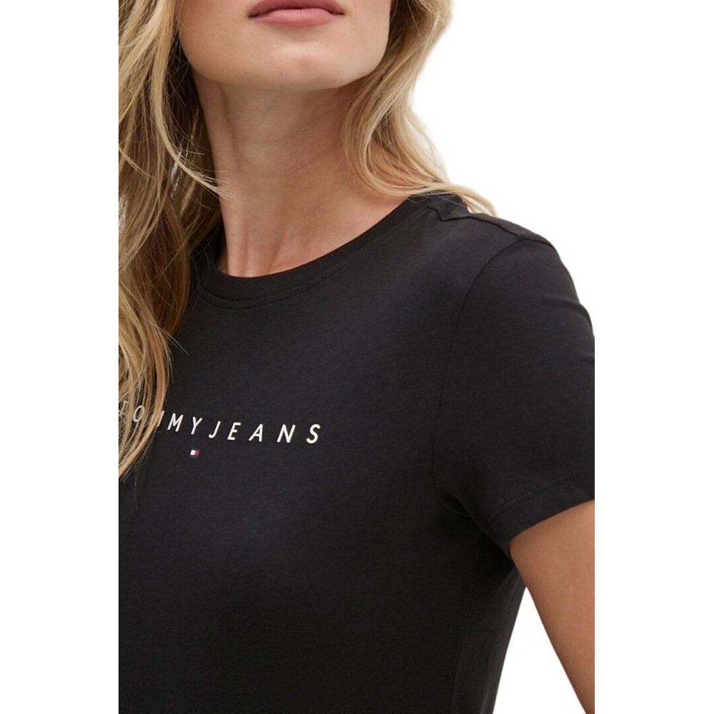 TOMMY JEANS SLIM LINEAR TEE EXT T-SHIRT ΜΠΛΟΥΖΑ ΓΥΝΑΙΚΕΙΑ BLACK