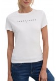 TOMMY JEANS SLIM LINEAR TEE EXT T-SHIRT ΜΠΛΟΥΖΑ ΓΥΝΑΙΚΕΙΑ WHITE