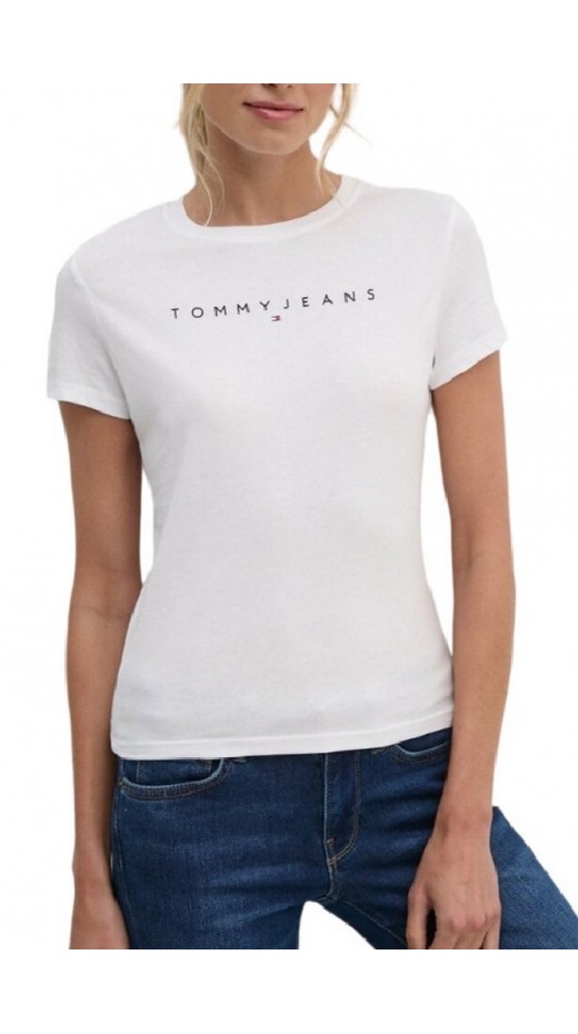 TOMMY JEANS SLIM LINEAR TEE EXT T-SHIRT ΜΠΛΟΥΖΑ ΓΥΝΑΙΚΕΙΑ WHITE