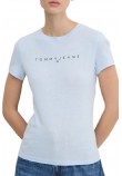 TOMMY JEANS SLIM LINEAR TEE EXT T-SHIRT ΜΠΛΟΥΖΑ ΓΥΝΑΙΚΕΙΑ CIEL