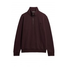 SUPERDRY D1 OVIN ESSENTIAL LOGO HENLEY ΦΟΥΤΕΡ ΜΠΛΟΥΖΑ ΑΝΔΡΙΚΗ BURGUNDY