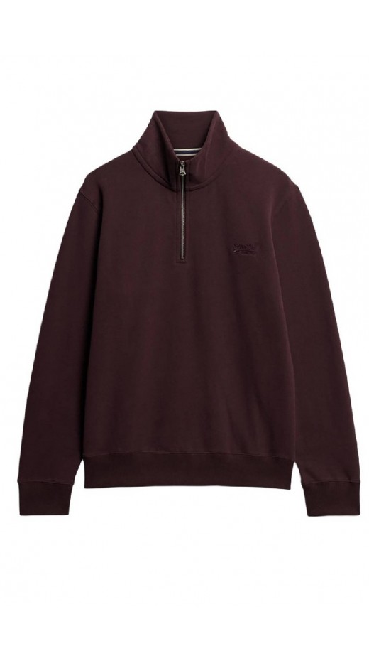 SUPERDRY D1 OVIN ESSENTIAL LOGO HENLEY ΦΟΥΤΕΡ ΜΠΛΟΥΖΑ ΑΝΔΡΙΚΗ BURGUNDY