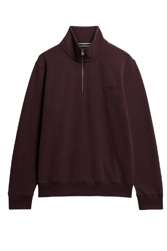 SUPERDRY D1 OVIN ESSENTIAL LOGO HENLEY ΦΟΥΤΕΡ ΜΠΛΟΥΖΑ ΑΝΔΡΙΚΗ BURGUNDY