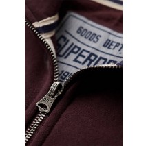 SUPERDRY D1 OVIN ESSENTIAL LOGO HENLEY ΦΟΥΤΕΡ ΜΠΛΟΥΖΑ ΑΝΔΡΙΚΗ BURGUNDY