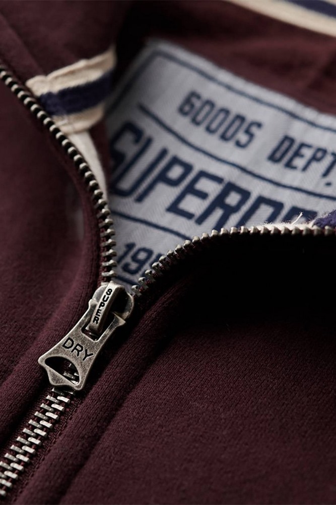 SUPERDRY D1 OVIN ESSENTIAL LOGO HENLEY ΦΟΥΤΕΡ ΜΠΛΟΥΖΑ ΑΝΔΡΙΚΗ BURGUNDY