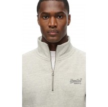 SUPERDRY D1 OVIN ESSENTIAL LOGO HENLEY ΦΟΥΤΕΡ ΜΠΛΟΥΖΑ ΑΝΔΡΙΚΗ GREY