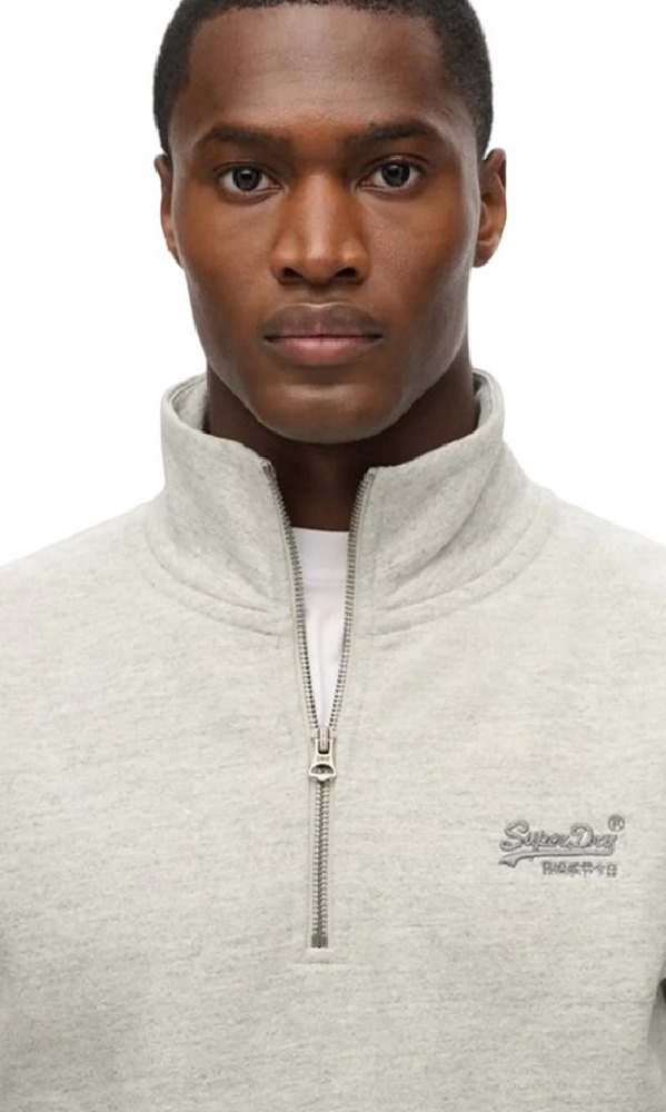 SUPERDRY D1 OVIN ESSENTIAL LOGO HENLEY ΦΟΥΤΕΡ ΜΠΛΟΥΖΑ ΑΝΔΡΙΚΗ GREY