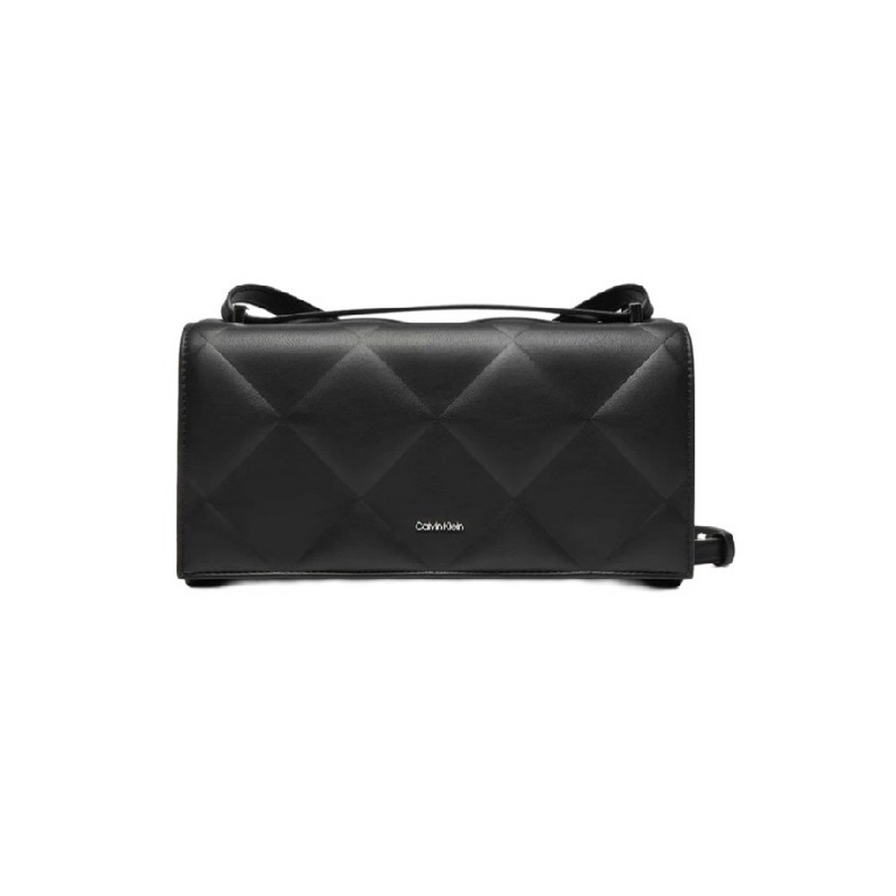 CALVIN KLEIN DIAMOND QUILT CONV SHOULDER BAG ΤΣΑΝΤΑ ΓΥΝΑΙΚΕΙΑ BLACK