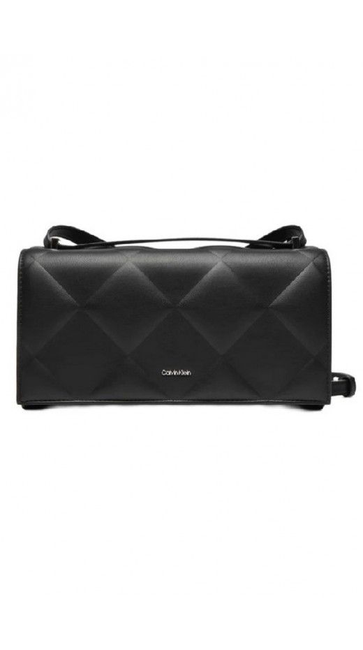 CALVIN KLEIN DIAMOND QUILT CONV SHOULDER BAG ΤΣΑΝΤΑ ΓΥΝΑΙΚΕΙΑ BLACK