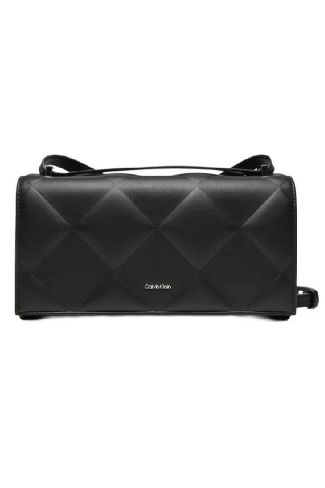 CALVIN KLEIN DIAMOND QUILT CONV SHOULDER BAG ΤΣΑΝΤΑ ΓΥΝΑΙΚΕΙΑ BLACK