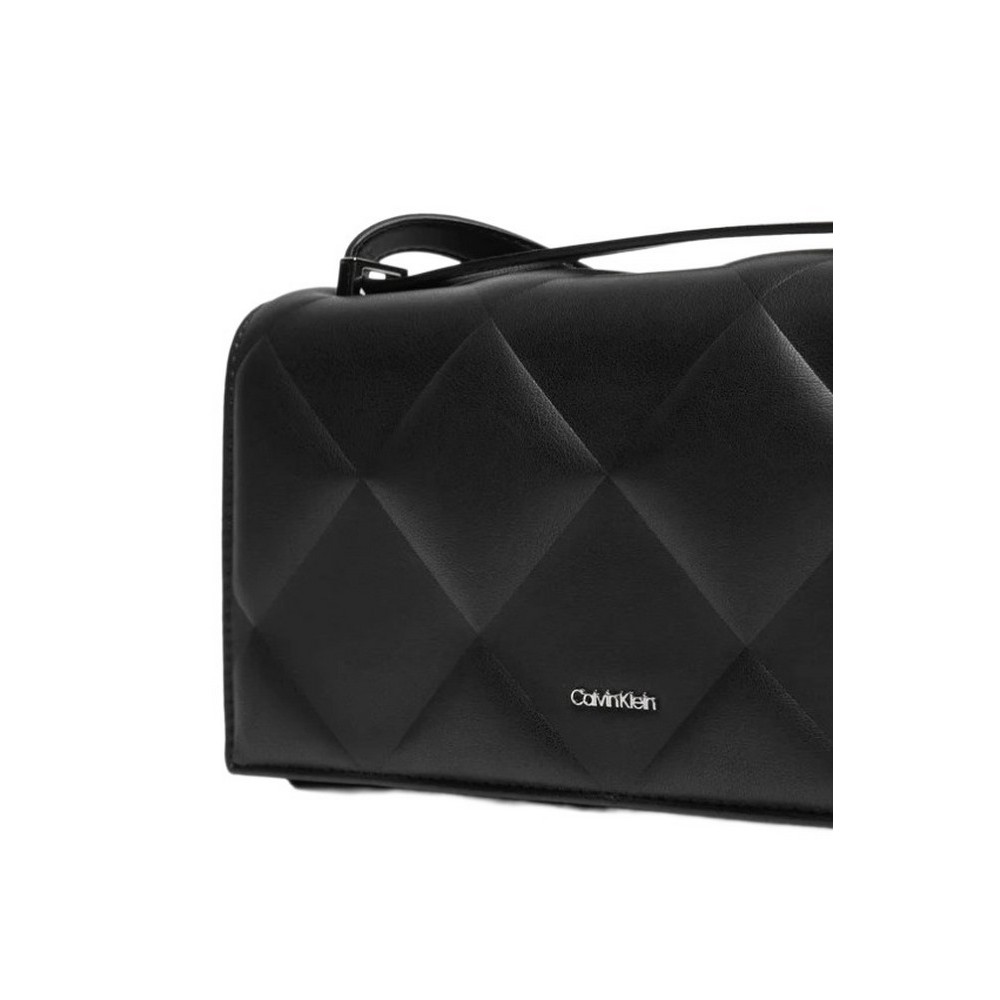 CALVIN KLEIN DIAMOND QUILT CONV SHOULDER BAG ΤΣΑΝΤΑ ΓΥΝΑΙΚΕΙΑ BLACK