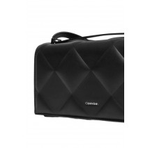 CALVIN KLEIN DIAMOND QUILT CONV SHOULDER BAG ΤΣΑΝΤΑ ΓΥΝΑΙΚΕΙΑ BLACK