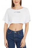 CALVIN KLEIN BOX FIT CROP TOP ΤΟΠ ΓΥΝΑΙΚΕΙΟ WHITE