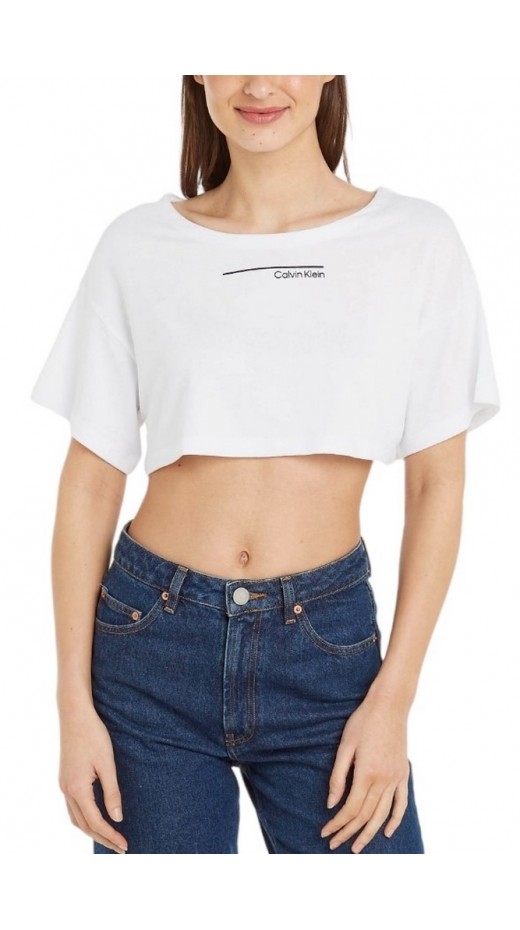 CALVIN KLEIN BOX FIT CROP TOP ΤΟΠ ΓΥΝΑΙΚΕΙΟ WHITE