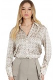 GUESS LS ALEXANDRA SHIRT ΠΟΥΚΑΜΙΣΟ ΓΥΝΑΙΚΕΙΟ BEIGE