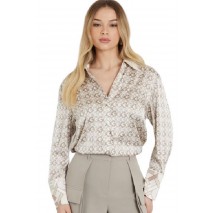 GUESS LS ALEXANDRA SHIRT ΠΟΥΚΑΜΙΣΟ ΓΥΝΑΙΚΕΙΟ BEIGE