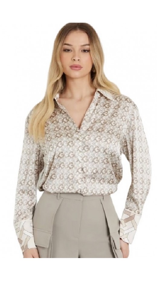 GUESS LS ALEXANDRA SHIRT ΠΟΥΚΑΜΙΣΟ ΓΥΝΑΙΚΕΙΟ BEIGE