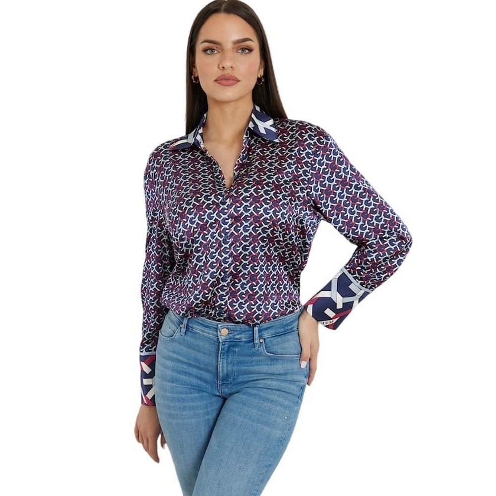 GUESS LS ALEXANDRA SHIRT ΠΟΥΚΑΜΙΣΟ ΓΥΝΑΙΚΕΙΟ MULTI