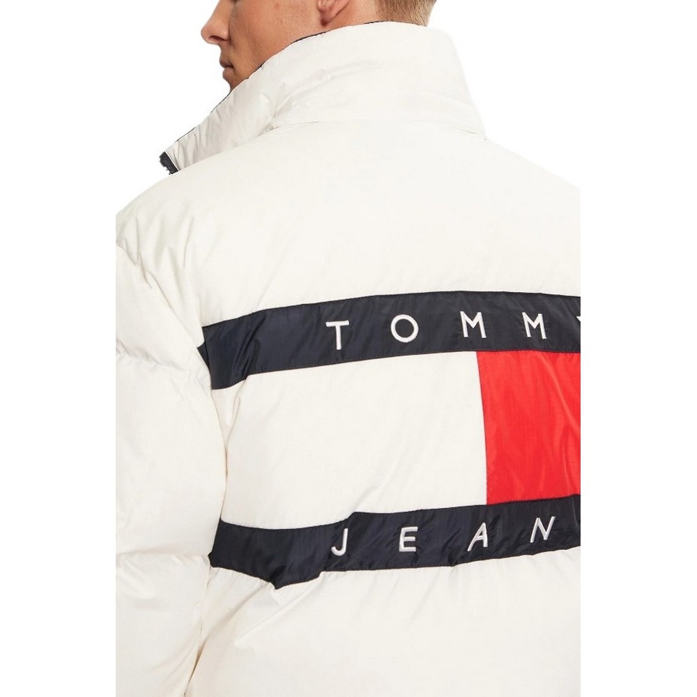 TOMMY JEANS FLAG BACK ALASKA PUFFER ΜΠΟΥΦΑΝ ΑΝΔΡΙΚΟ WHITE