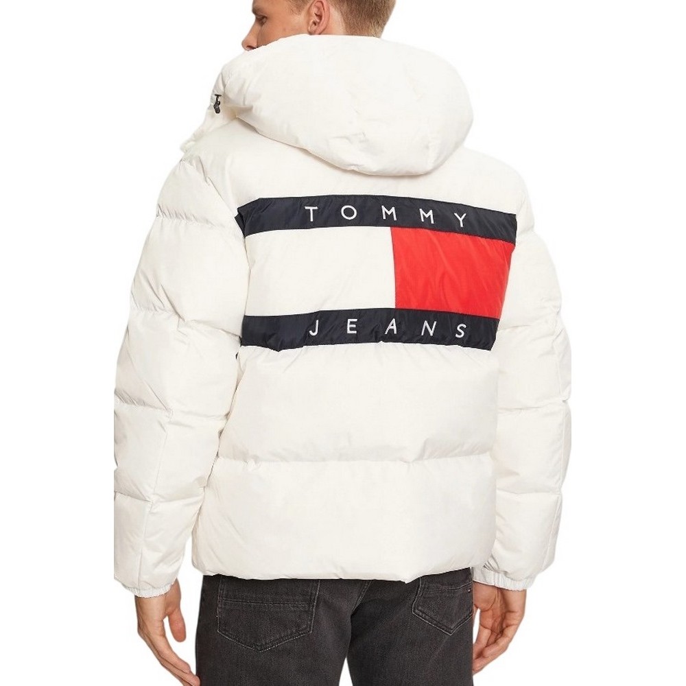 TOMMY JEANS FLAG BACK ALASKA PUFFER ΜΠΟΥΦΑΝ ΑΝΔΡΙΚΟ WHITE