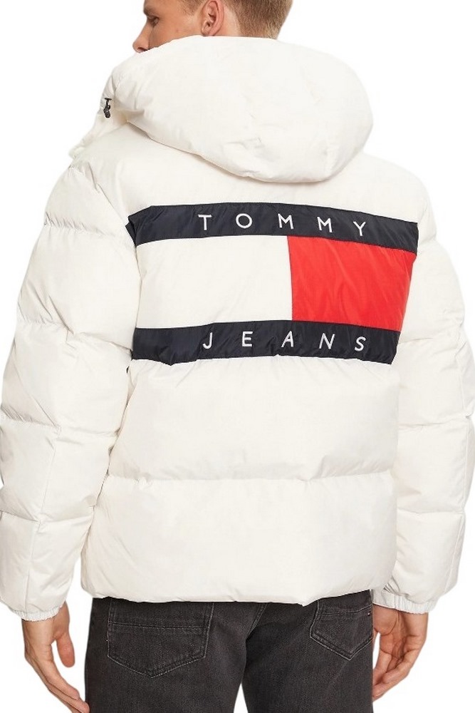 TOMMY JEANS FLAG BACK ALASKA PUFFER ΜΠΟΥΦΑΝ ΑΝΔΡΙΚΟ WHITE