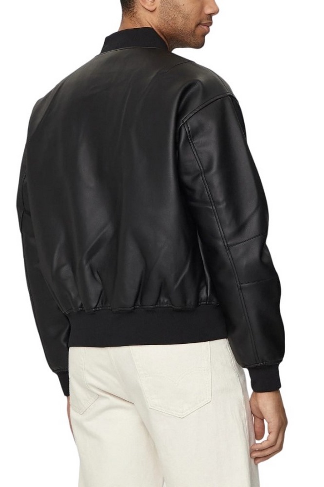 CALVIN KLEIN JEANS FAUX LEATHER BOMBER ΜΠΟΥΦΑΝ ΑΝΔΡΙΚΟ BLACK