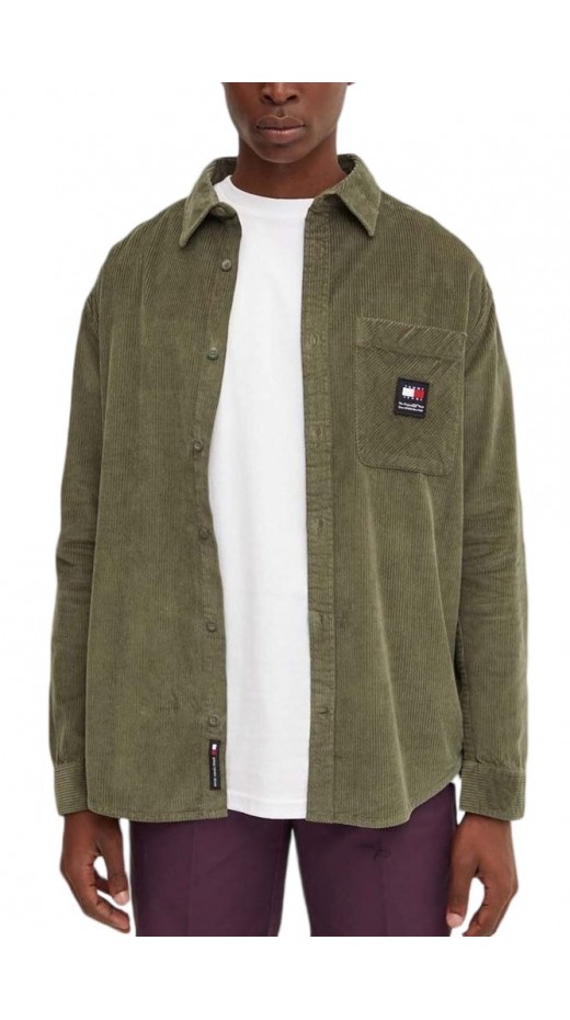 TOMMY JEANS RLX CHNKY CORDUROY SHIRT EXT ΠΟΥΚΑΜΙΣΟ ΑΝΔΡΙΚΟ GREEN