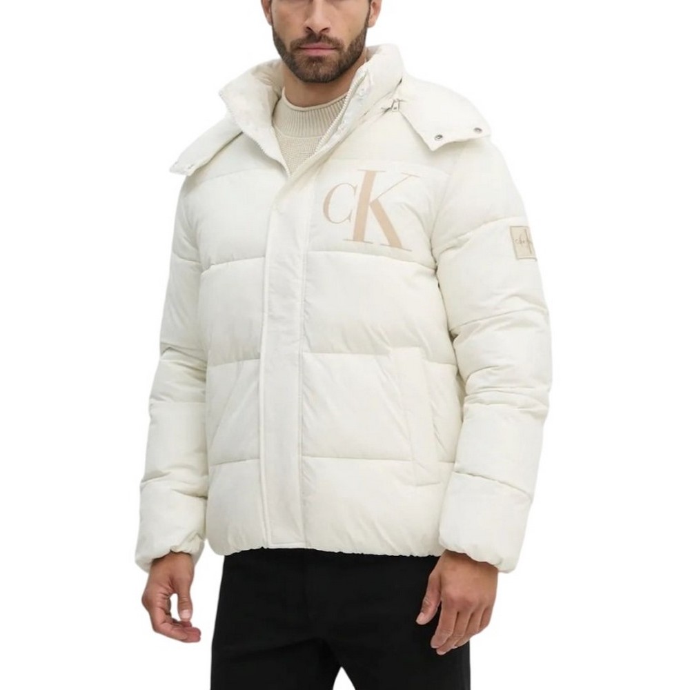 CALVIN KLEIN JEANS ESSENTIALS NON DOWN JACKET ΜΠΟΥΦΑΝ ΑΝΔΡΙΚΟ IVORY