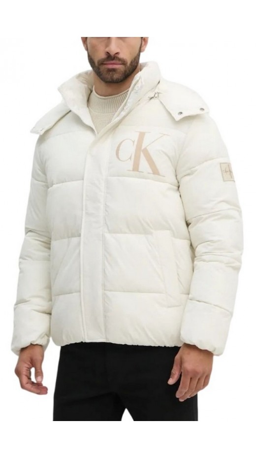 CALVIN KLEIN JEANS ESSENTIALS NON DOWN JACKET ΜΠΟΥΦΑΝ ΑΝΔΡΙΚΟ IVORY