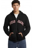 GUESS JEANS ZIP HOOD REG PATC ΖΑΚΕΤΑ ΦΟΥΤΕΡ ΑΝΔΡΙΚΗ BLACK