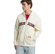 GUESS JEANS ZIP HOOD REG PATC ΖΑΚΕΤΑ ΦΟΥΤΕΡ ΑΝΔΡΙΚΗ OFF WHITE