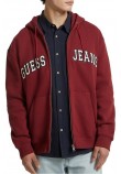 GUESS JEANS ZIP HOOD REG PATC ΖΑΚΕΤΑ ΦΟΥΤΕΡ ΑΝΔΡΙΚΗ BORDEAUX