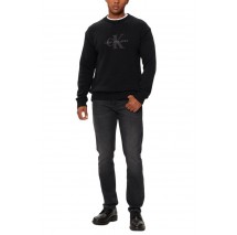 CALVIN KLEIN JEANS CHENILLE MONOLOGO SWEATER ΜΠΛΟΥΖΑ ΠΛΕΚΤΗ ΑΝΔΡΙΚΗ BLACK