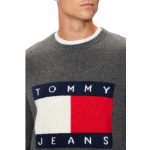 TOMMY HILFIGER REG MELANGE FLAG SWEATER ΜΠΛΟΥΖΑ ΠΛΕΚΤΗ ΑΝΔΡΙΚΗ GREY