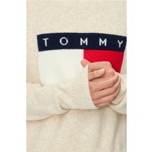 TOMMY HILFIGER REG MELANGE FLAG SWEATER ΜΠΛΟΥΖΑ ΠΛΕΚΤΗ ΑΝΔΡΙΚΗ ECRU