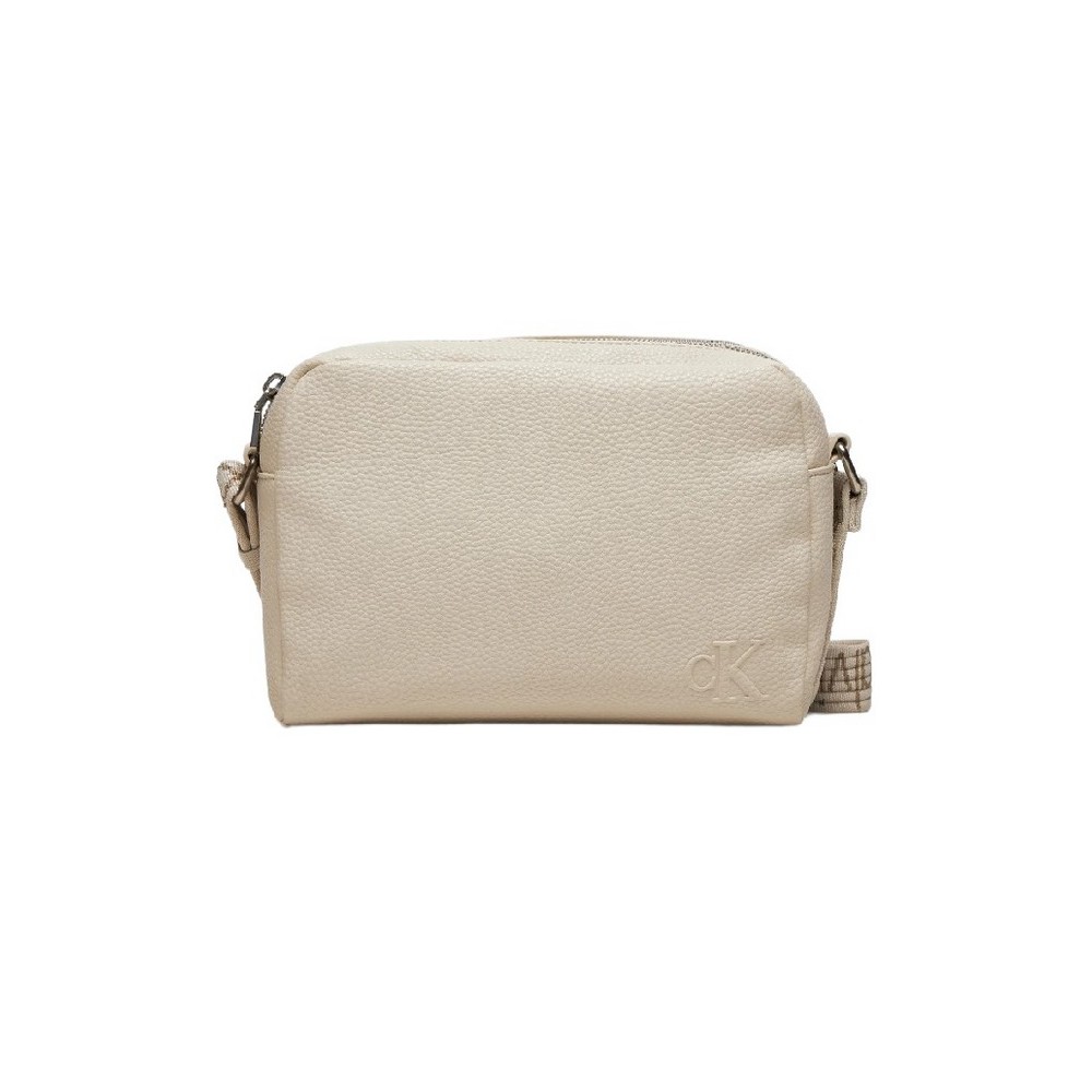 CALVIN KLEIN JEANS ULTRALIGHT DBLZIP CAMERABAG ΤΣΑΝΤΑ ΓΥΝΑΙΚΕΙΑ EGGSHELL